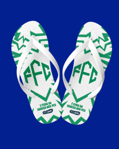 Chinelo Branco e Verde FFC + Dupelô